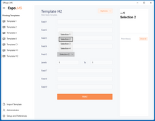 Load image into Gallery viewer, Dropdown boxes in ESPO slide printer software
